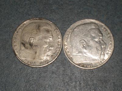 2 x 5 říšská marka 1938, 1939