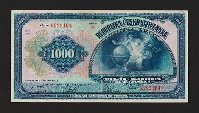 ČESKOSLOVENSKO - 1000 koruna, 1932 - serie C - stav 2