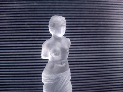Stará - retro skleněná soška, plastika, miniatura, ženský akt, torzo