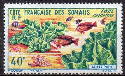 Fr.Somálsko-Koráli 1963** Mi.353/horší lep/ 5 €