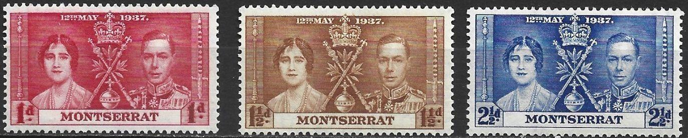 Britský Montserrat ** 1937 George VI komplet mi. 90-92