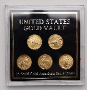 Sada 5 x Zlatý 5 Dollar 2004 - American Gold Eagle - Super Stav!
