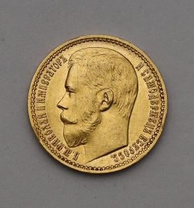 Zlatý 15 Rubl 1897 АГ - Mikuláš II. - Rusko - Vzácný!