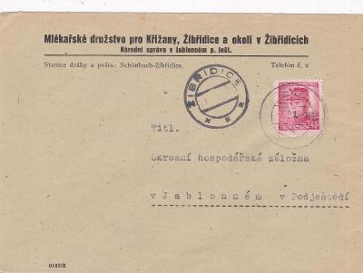 Firemní Žibřidice, Křižany,proviz. razítka 1946 (Liberec)-Jablonné v P