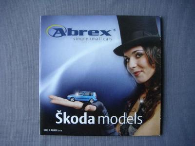 Katalok; prospekt; auto; autíčko; Abrex; 2007; CD; video; Škoda models