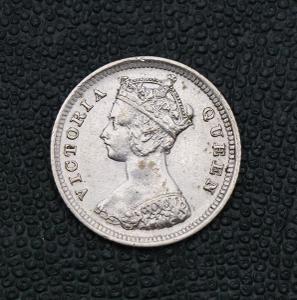 Stříbrný 10 Cent 1888 - Viktorie - Hong-Kong - Super Stav!