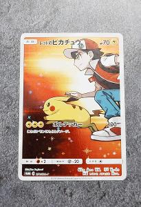 Aukce o vzácnou Pokémon Japan kartu Red Pikachu.