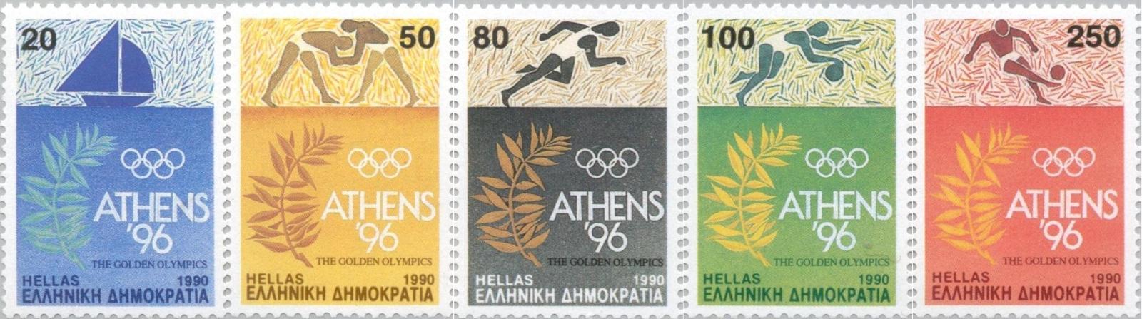 Grécko 1990 Známky 1764-1768 ** šport Olympiáda olympijskej hry - Známky
