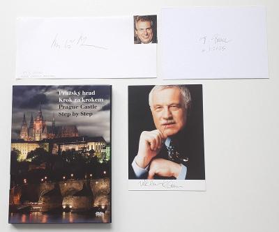 3 autogramy prezidentů + DVD Pražský hrad "Krok za krokem"