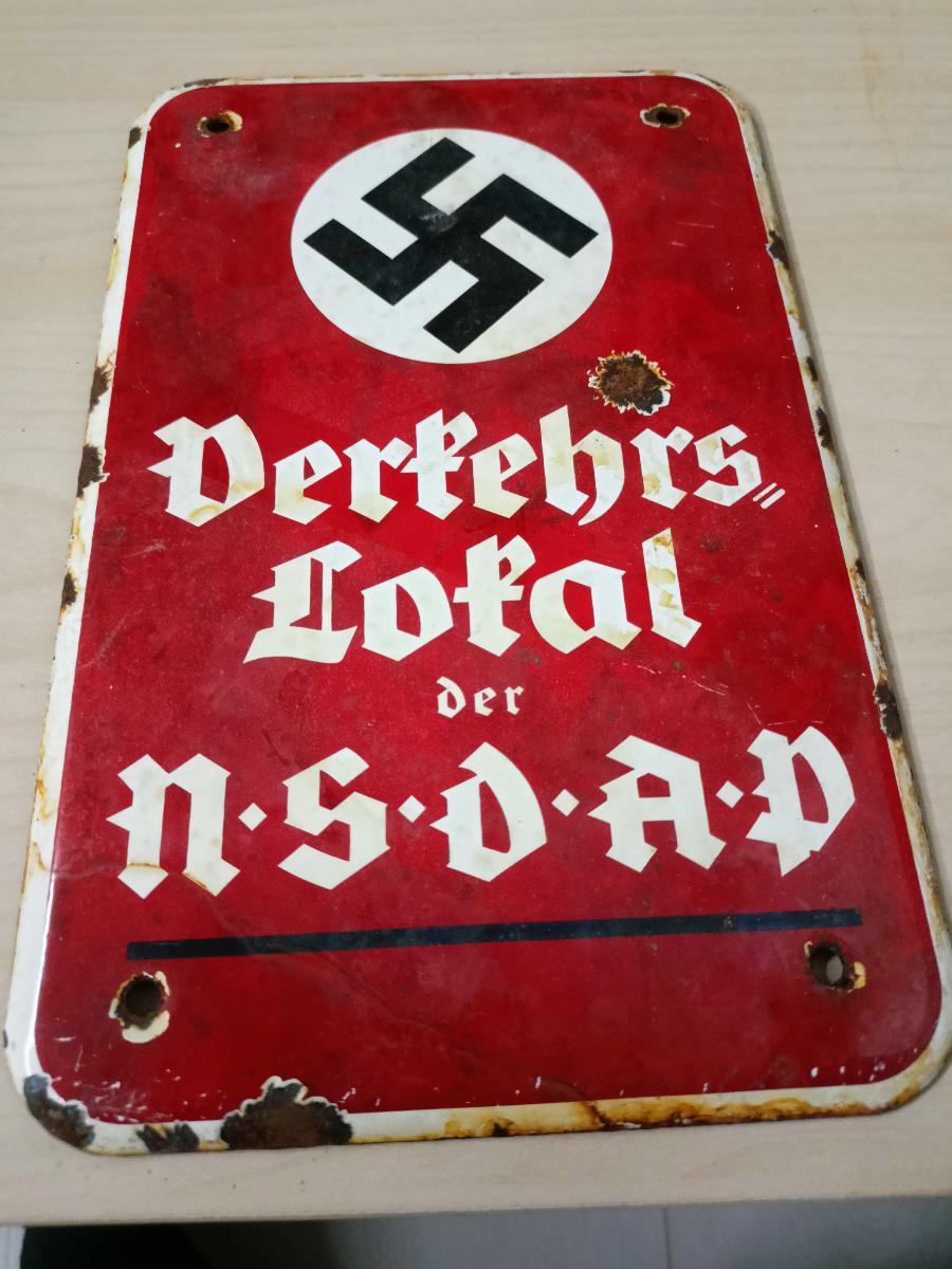 Smaltová ceduľa NSDAP - Starožitnosti
