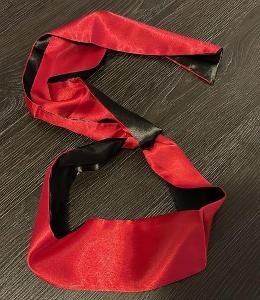 Sexuální hračka pro páry, saténový šátek, červená/černá, 14,9 cm