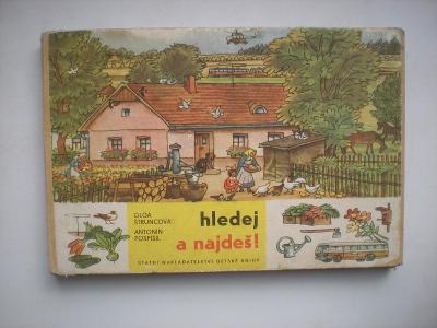 Staré leporelo Hledej a najdeš ! - SNDK 1968 - Ilustrace A. Pospíšil