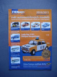 Katalok; prospekt; auto; autíčko; FOXTOYS; 2010-2011; historie; sbírka