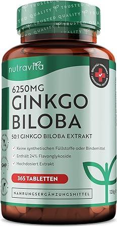 Nutravita - Ginkgo Biloba 6250mg, 365 tablet  