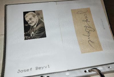 Josef Beyvl. Originální autogram.