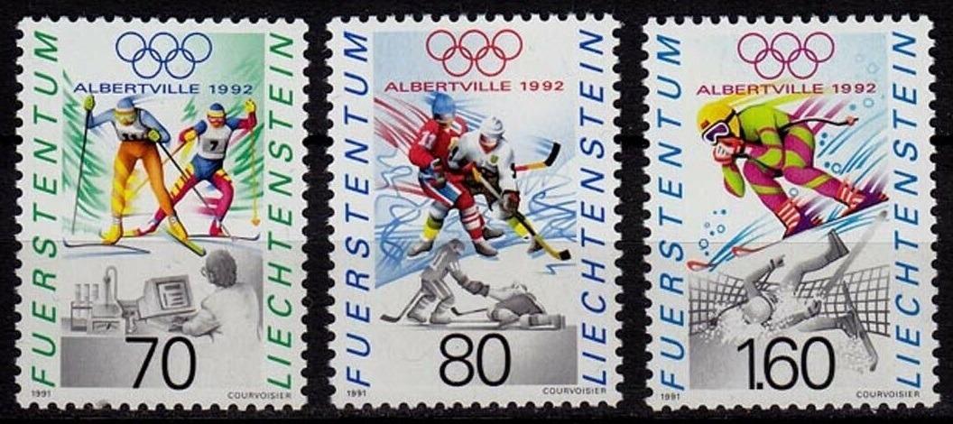 Lichtenštajnsko 1991 Známky 1030-1032** šport Olympiáda olympijskej hry - Známky