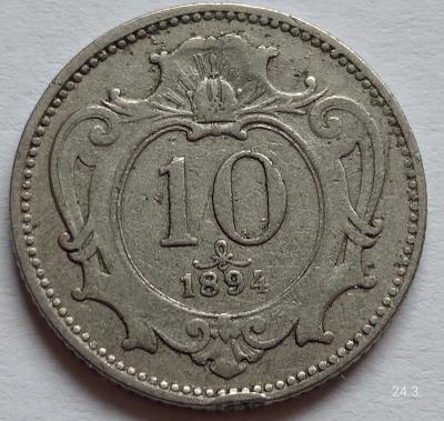 Mince 10 Heller 1894 Rakousko uhersko