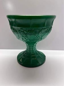 Malachitové sklo - pohár - Jade sklo