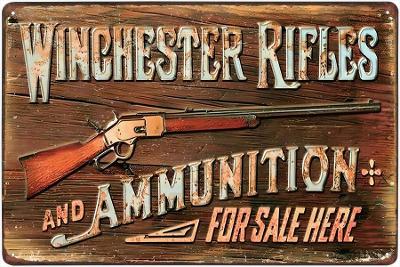 plechová ceduľa - Winchester Rifles