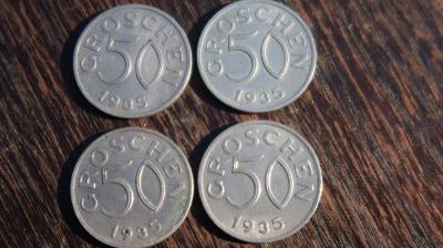 Konvolut mincí Rakousko - 50 Groš, Groschen 1935