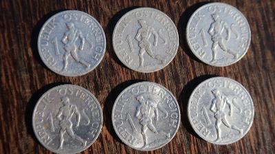 Konvolut mincí Rakousko - 1 Šilink, Schilling 1946, 1947, 1952, 1957