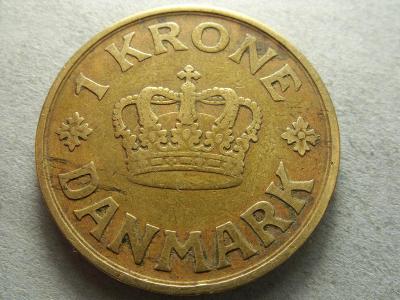 Dánsko - 1 Krone z roku 1925 - MOSAZ (25,5 MM)