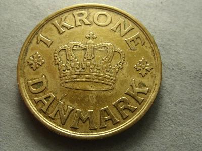 Dánsko - 1 Krone z roku 1940 - MOSAZ (25 MM)