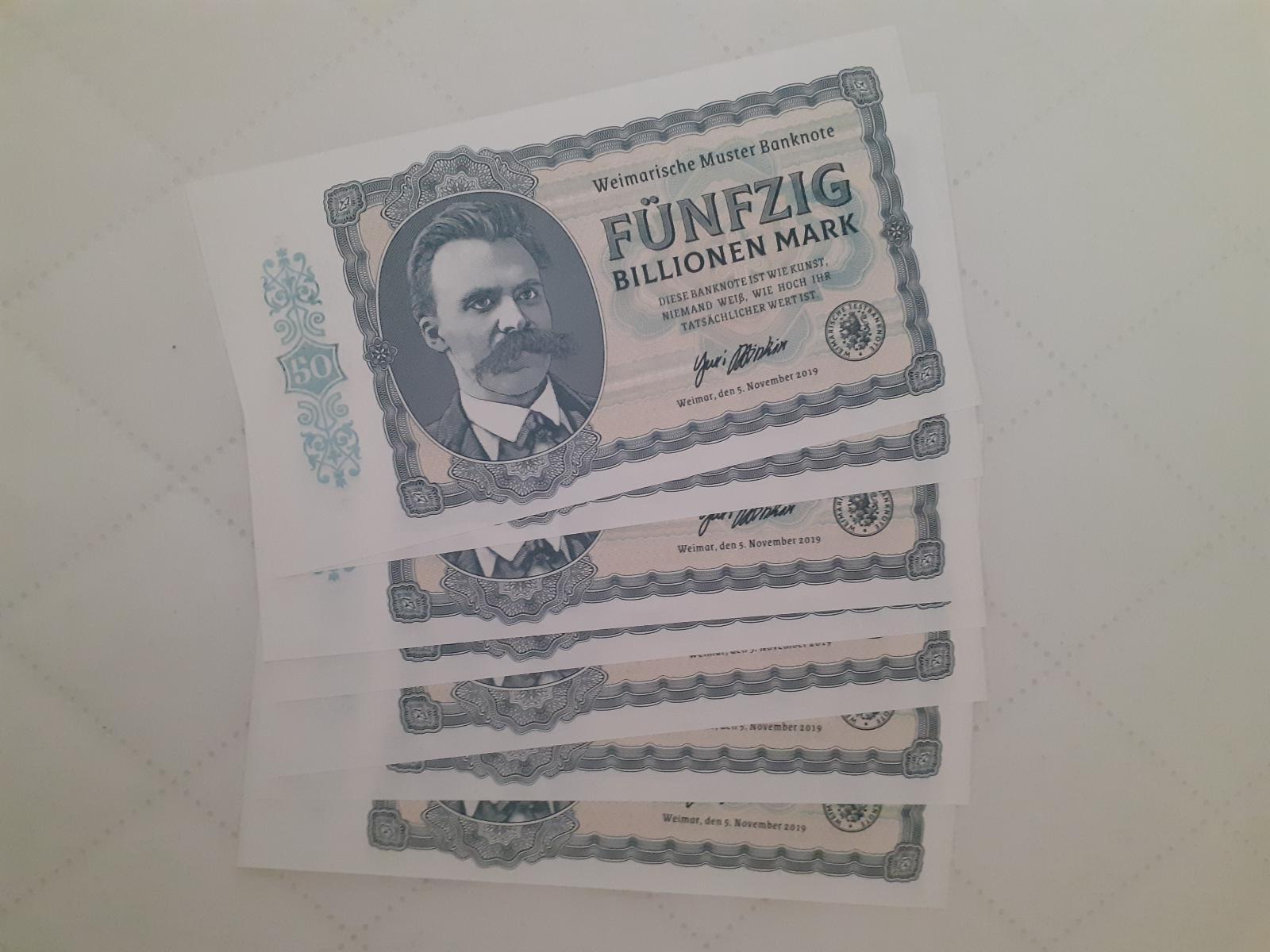 !! cena je za 7 KUSOV !! 50 billionen mark Nietzsche Gábriš 2019 - Zberateľstvo