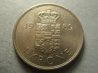 Dánsko - 1 Krone  z roku 1989