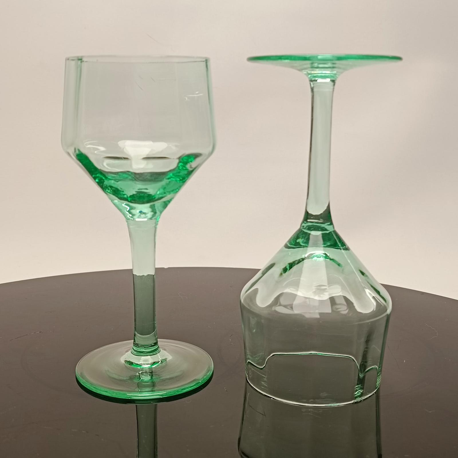 Sada pohárov, uránové sklo - Starožitnosti