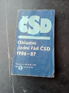Oblastný cestovný poriadok ČSD 1986 / 1987