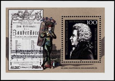 Německo 1991 Wolfgang Amadeus Mozart Mi# Block 26