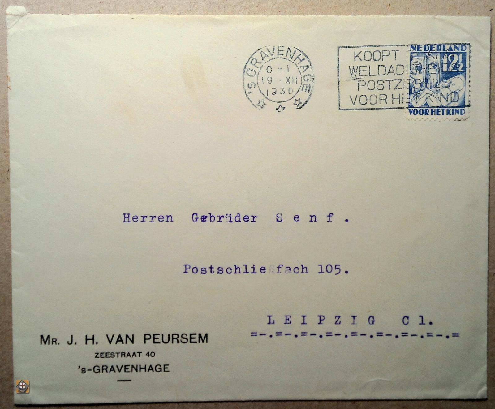 1932 Holandsko Mi.239 (list do Nemecka 12,5 cent) - Filatelia