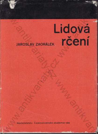 Ľudové porekadlá Jaroslav Zaorálek 1963 - Knihy