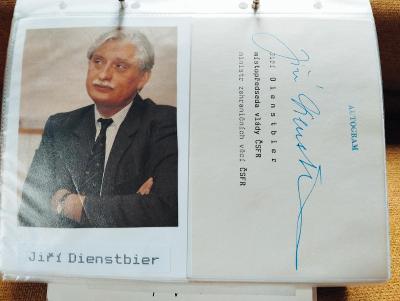 Jiří Dienstbier st. Originální autogram poli