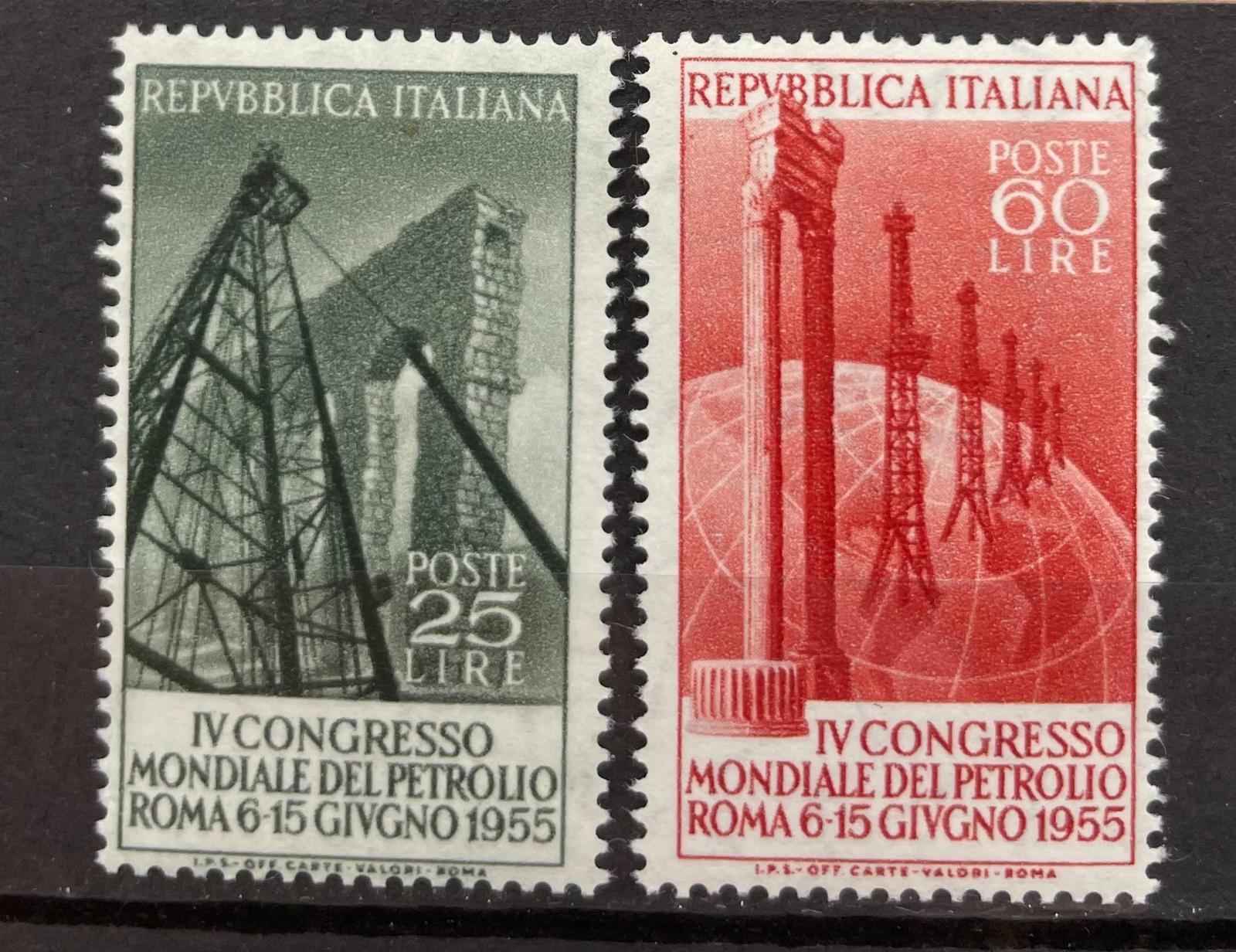 Taliansko 1955 Mi.941-42 svetový kongres o rope** - Známky