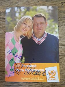 Petra Paroubková a Jiří Paroubek - originální autogram