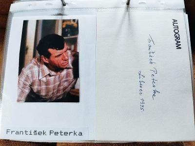 František Peterka. Originální autogram.