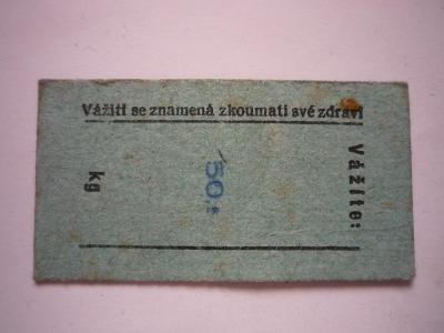 starý kartonový lístek z OSOBNÍ VÁHY 1955 -viz. foto