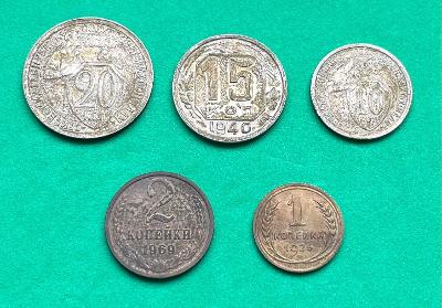 Konvolut mincí - Kopějka SSSR