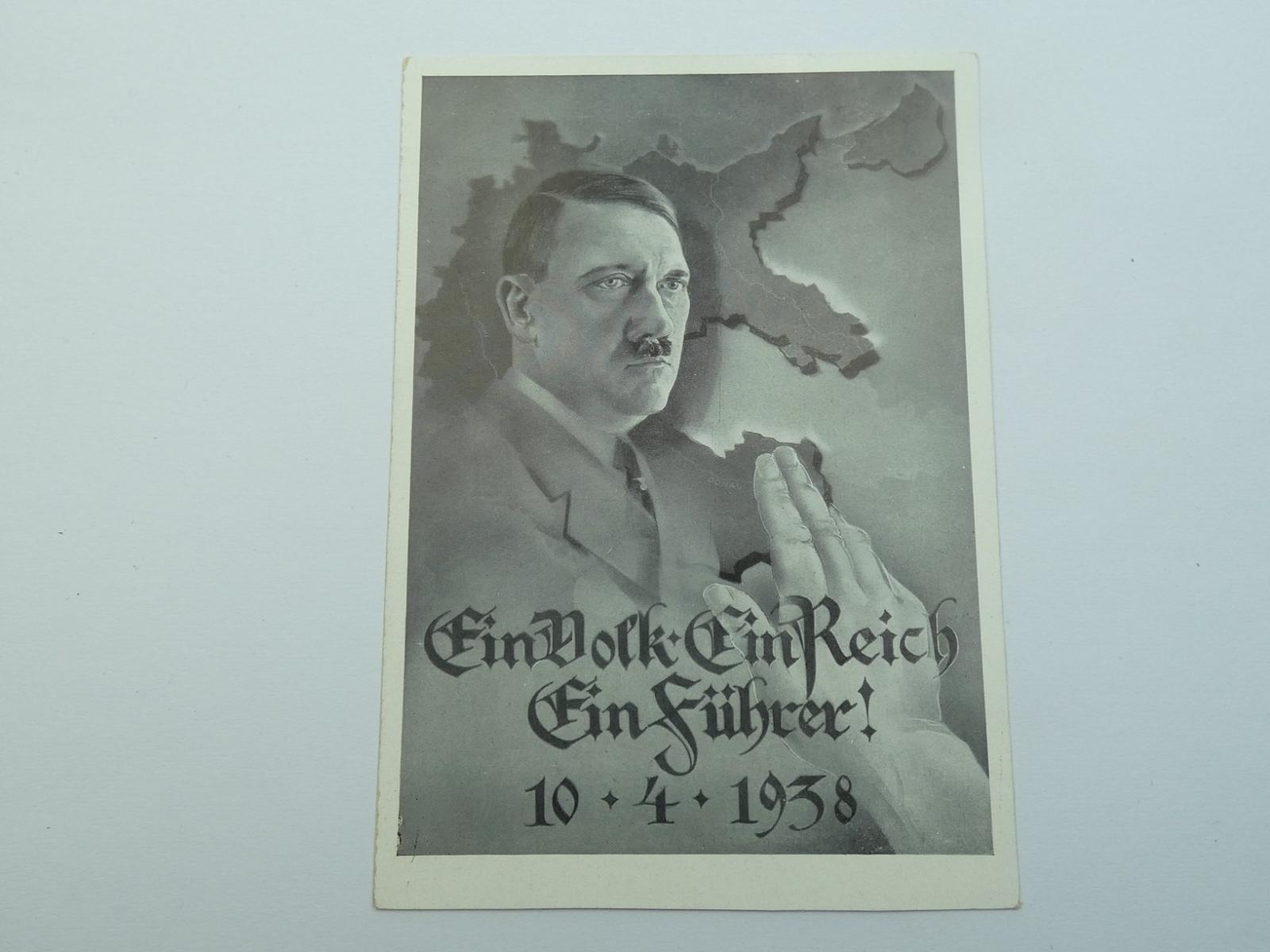 Originál - Zberateľská pohľadnica Adolf Hitler - Vojenské zberateľské predmety