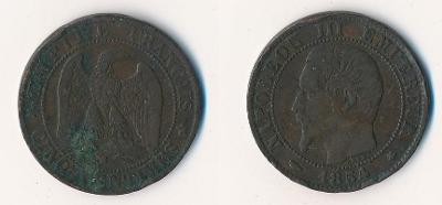Francie 5 centimes 1854