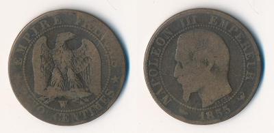 Francie 5 centimes 1855 W