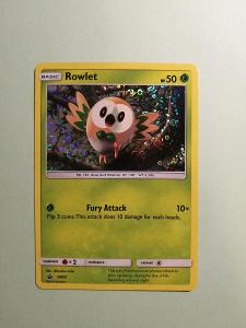 Pokémon TCG originál karta Rowlet (SM Black Star Promos) - číslo 01!