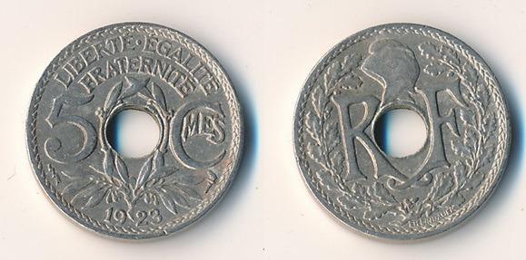 Francie 5 centimes 1923