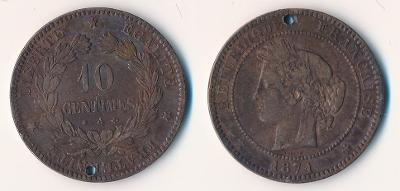Francie 10 centimes 1871