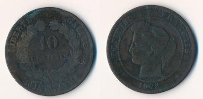 Francie 10 centimes 1872