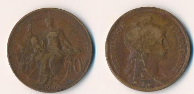 Francie 10 centimes 1915