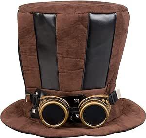 Steampunkový klobúk a okuliare - doplnok ku kostýmu - undefined