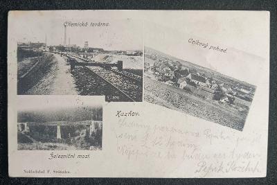 Kaznějov - 1905, Chemicka továrna, železniční most 
